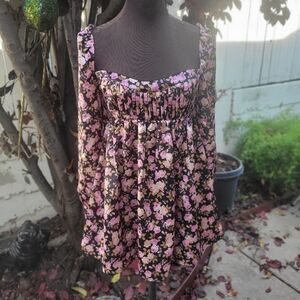 FOR LOVE and LEMONS Kate floral lo g sleeve dress SIZE SMALL
